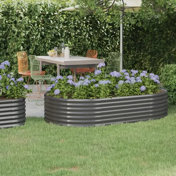 Lit surélevé de jardin Acier galvanisé 175x100x36cm gris