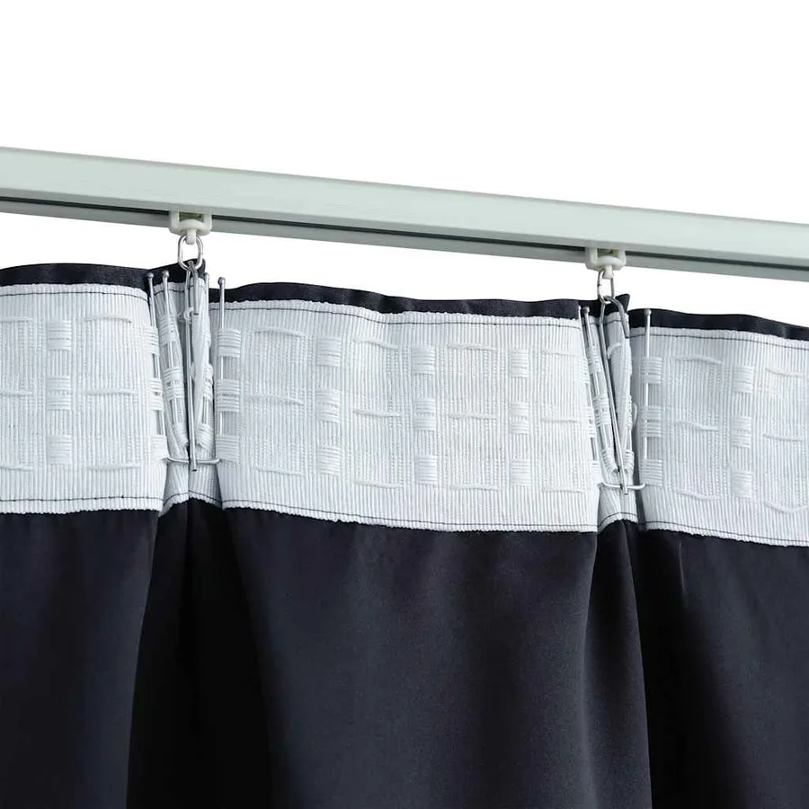 Rideaux occultants avec crochets 2 pcs Anthracite 140x245 cm - 3