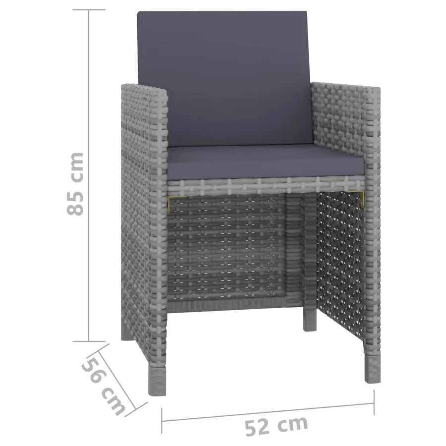 Ensemble à manger d'extérieur avec coussins 9pcs résine tressée - 7