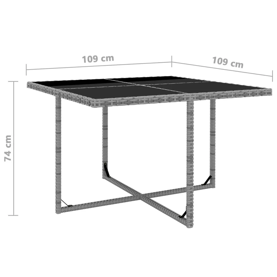 Ensemble à manger d'extérieur avec coussins 9pcs résine tressée - 8