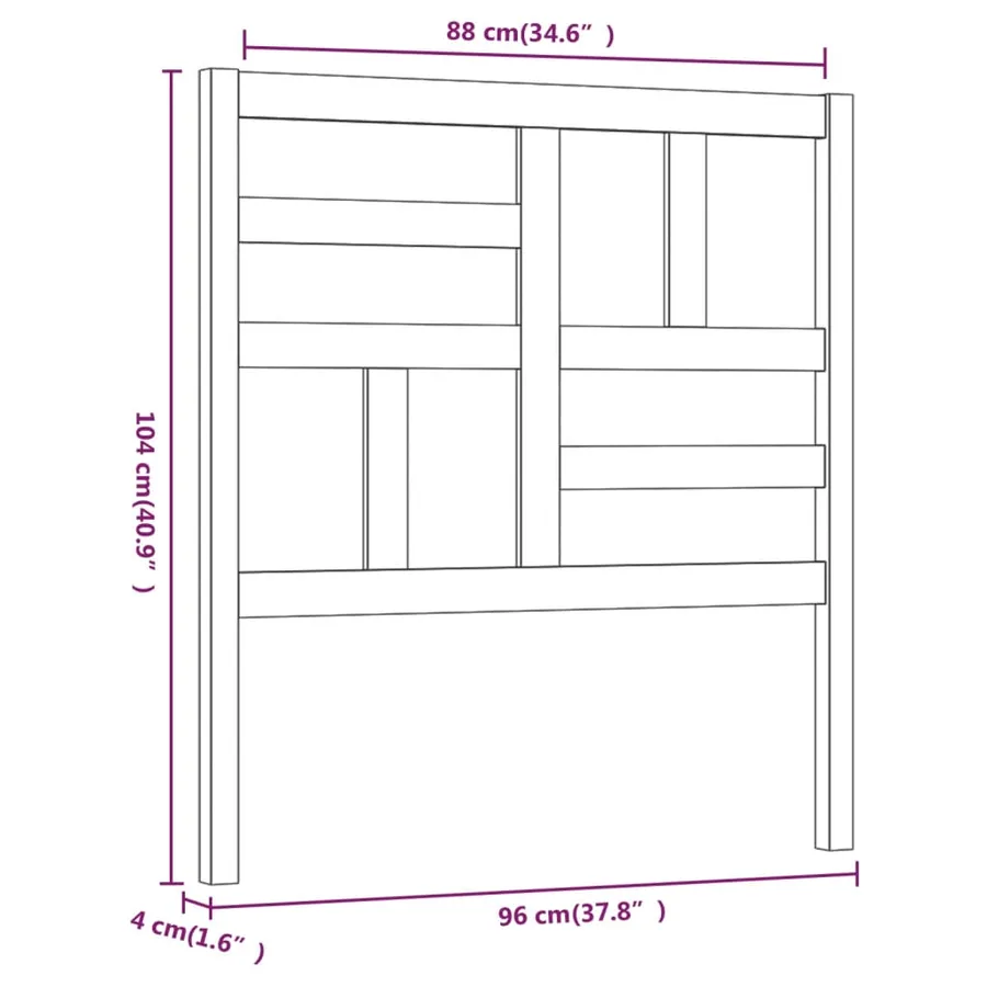 Tête de lit 96x4x104 cm Bois massif de pin - 6