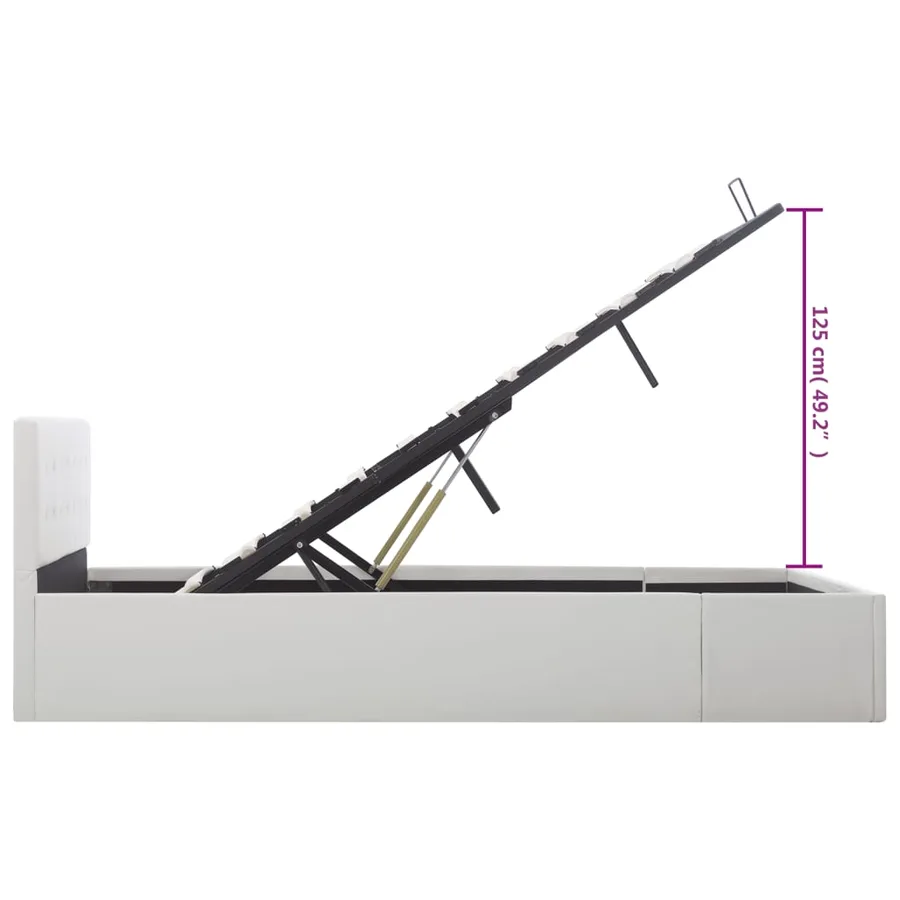 Cadre de lit avec rangement hydraulique 140x200 cm similicuir - 11