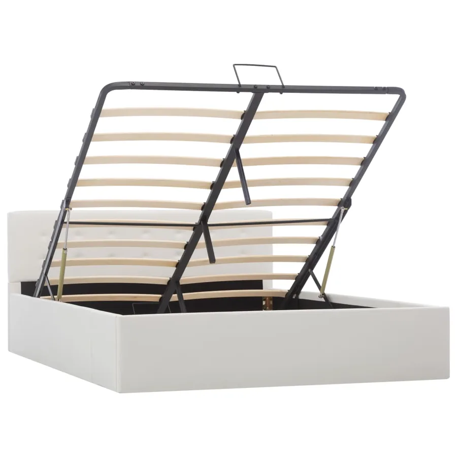 Cadre de lit avec rangement hydraulique 140x200 cm similicuir - 2