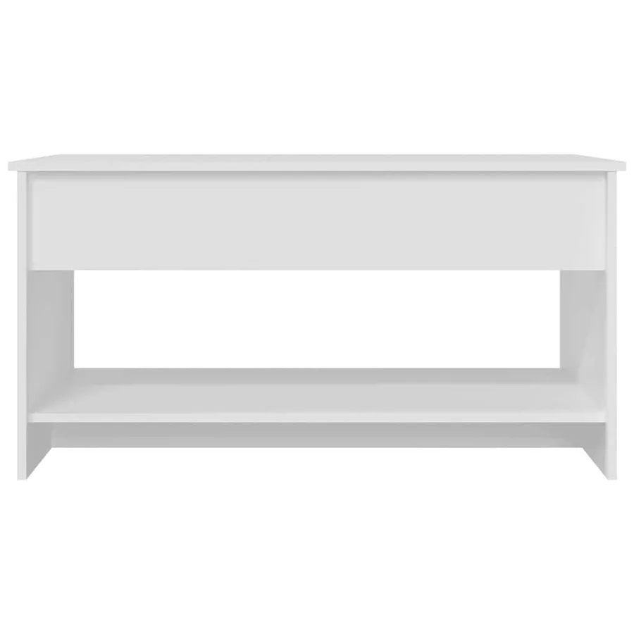 Table basse blanc 102x50x52,5 cm bois d'ingénierie - 5