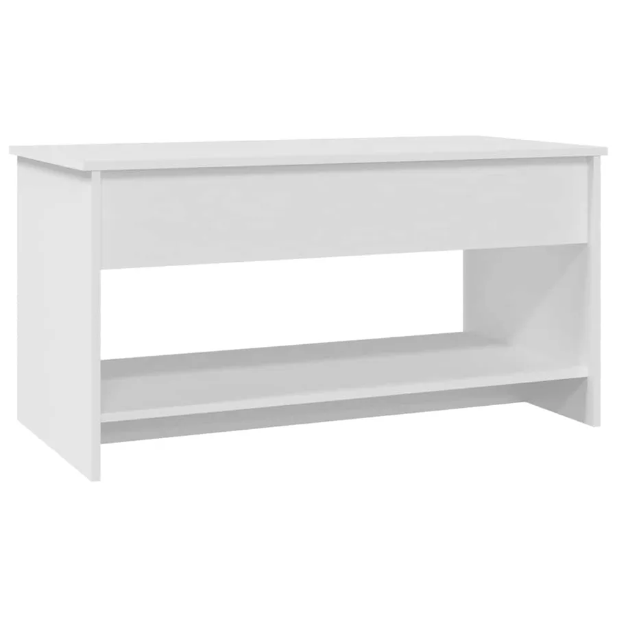 Table basse blanc 102x50x52,5 cm bois d'ingénierie - 6