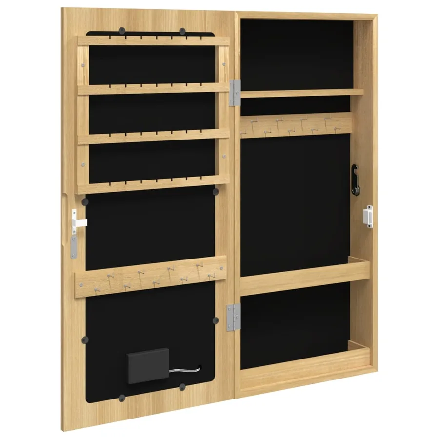 Armoire à bijoux avec miroir et éclairage LED mural - 8