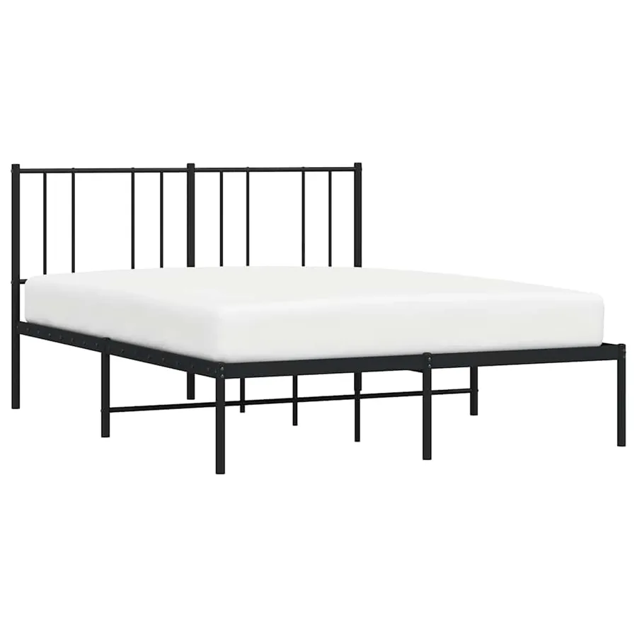 Cadre de lit métal sans matelas avec tête de lit noir 140x200cm - 5
