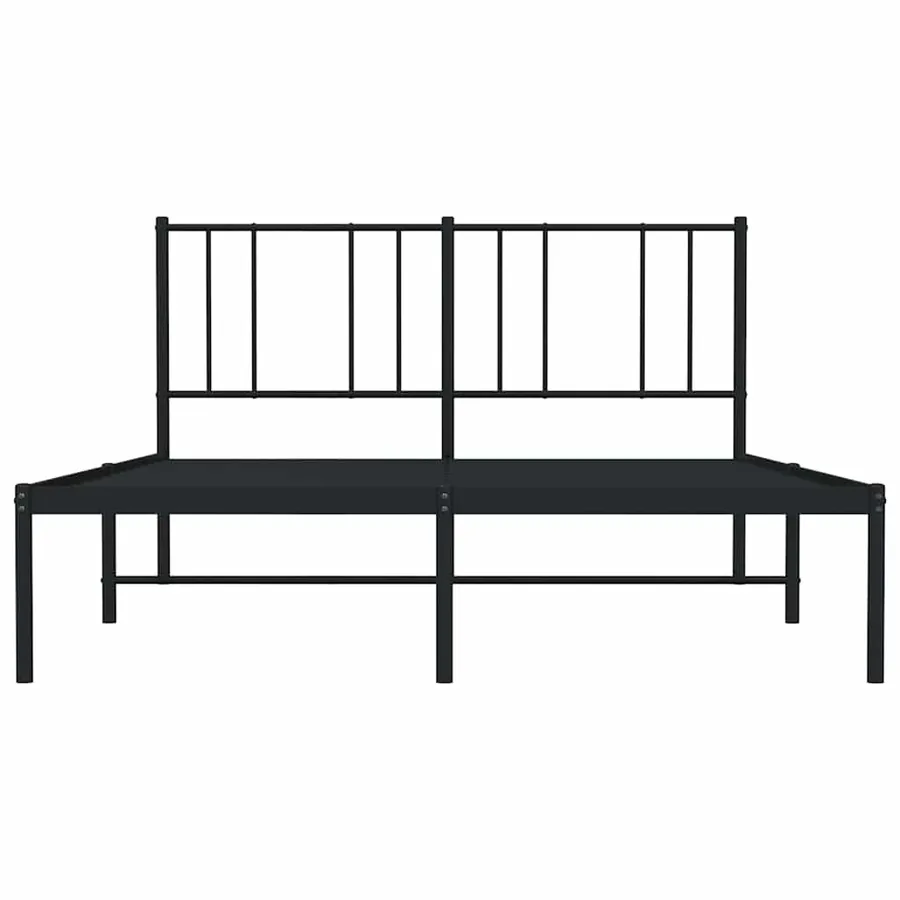 Cadre de lit métal sans matelas avec tête de lit noir 140x200cm - 6