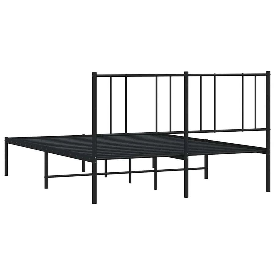 Cadre de lit métal sans matelas avec tête de lit noir 140x200cm - 8