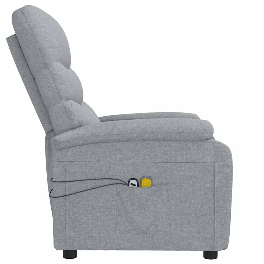 Fauteuil électrique de massage Gris clair Tissu - 5
