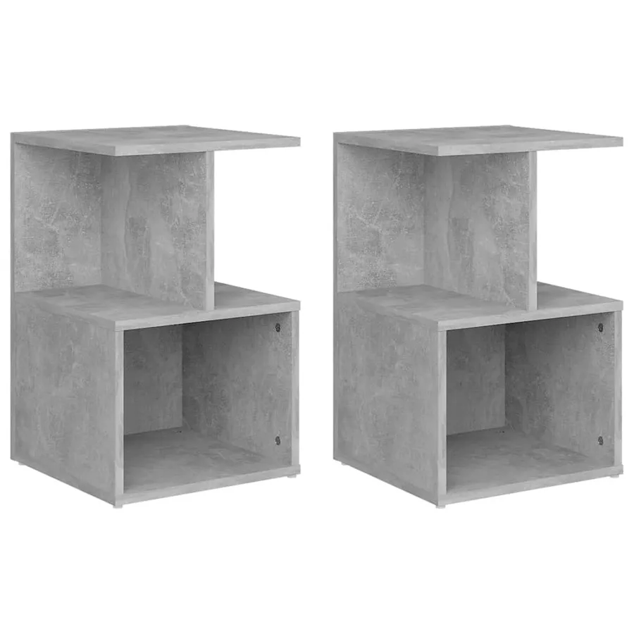 Tables de chevet 2 pcs gris béton 35x35x55 cm bois d'ingénierie - 2