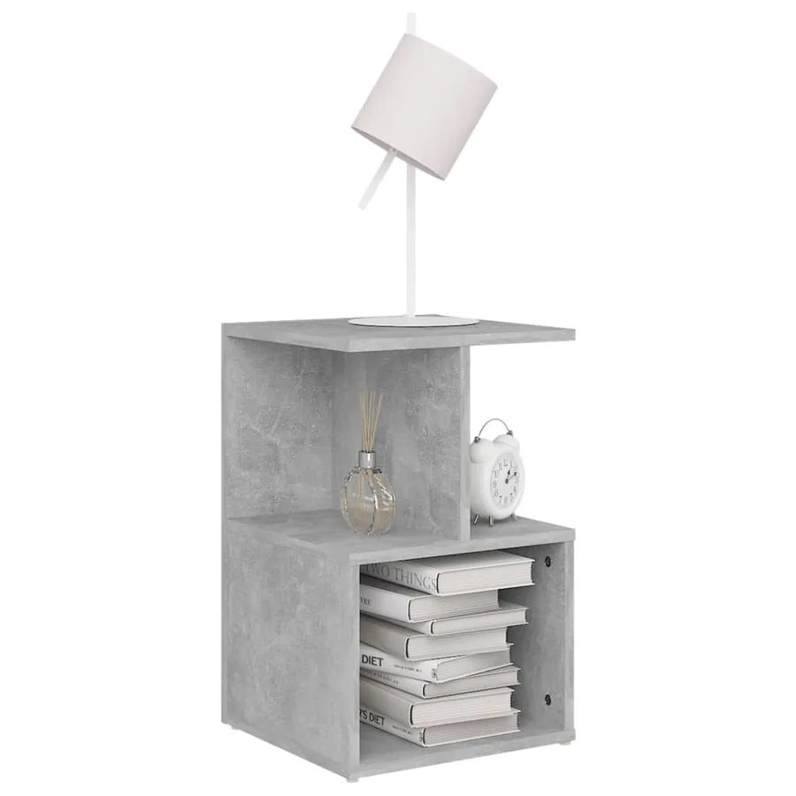 Tables de chevet 2 pcs gris béton 35x35x55 cm bois d'ingénierie - 5