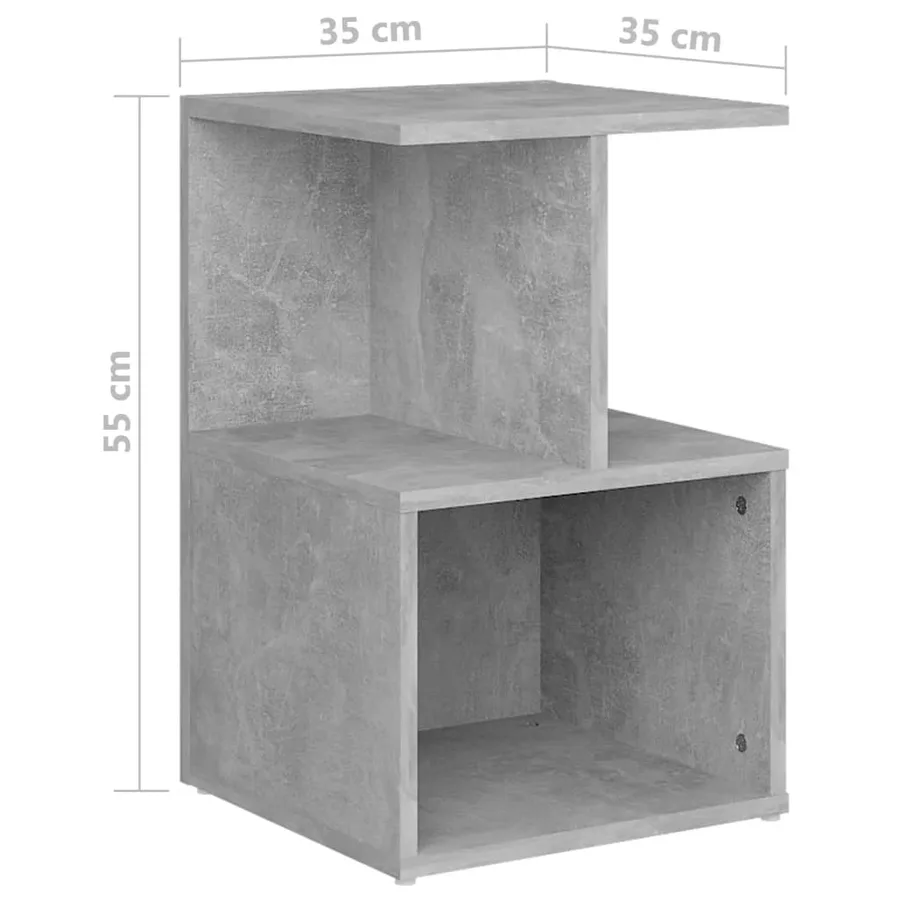 Tables de chevet 2 pcs gris béton 35x35x55 cm bois d'ingénierie - 6