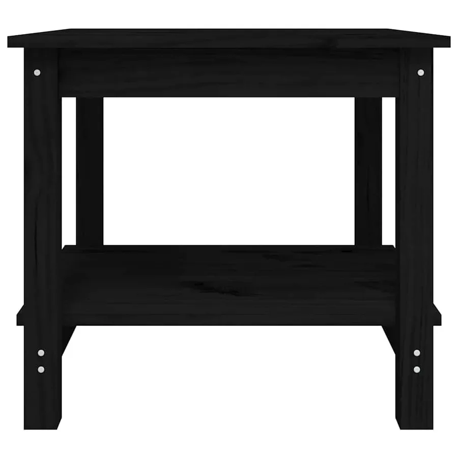 Table basse Noir 50x50x45 cm Bois massif de pin - 5