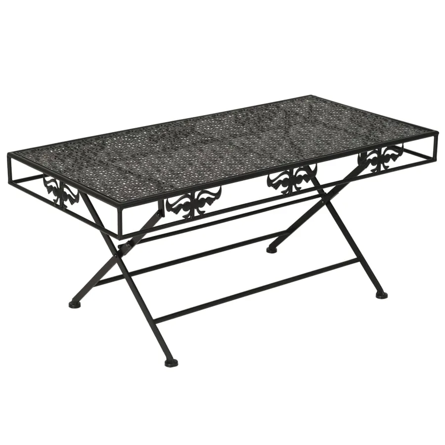 Table basse pliante Style vintage Métal 100x50x45 cm Noir
