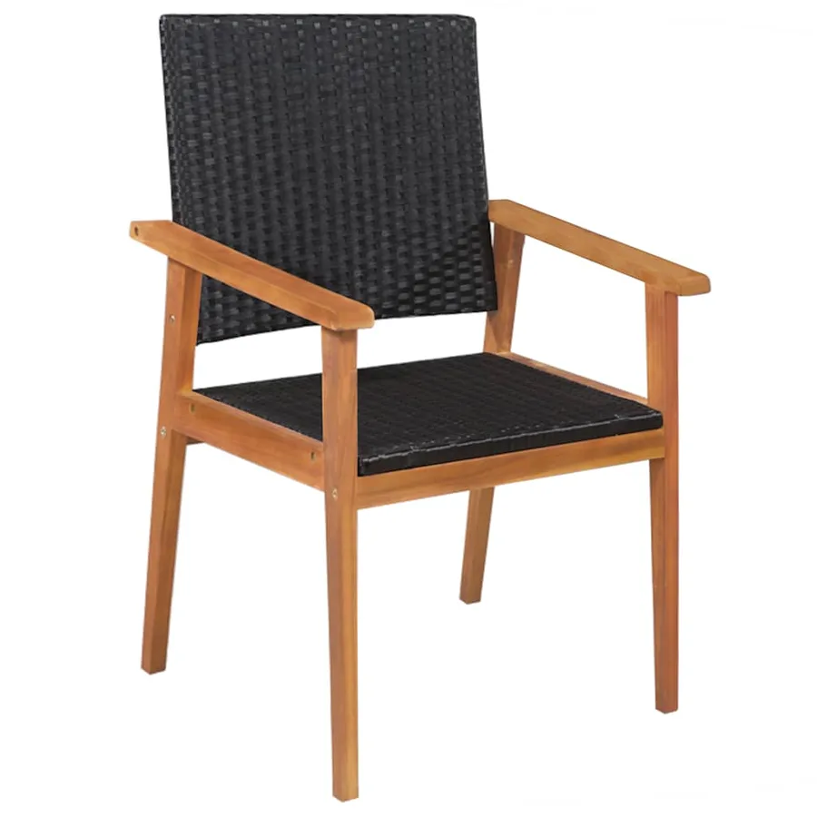 Ensemble à manger d'extérieur 5 pcs Résine tressée Noir marron - 2