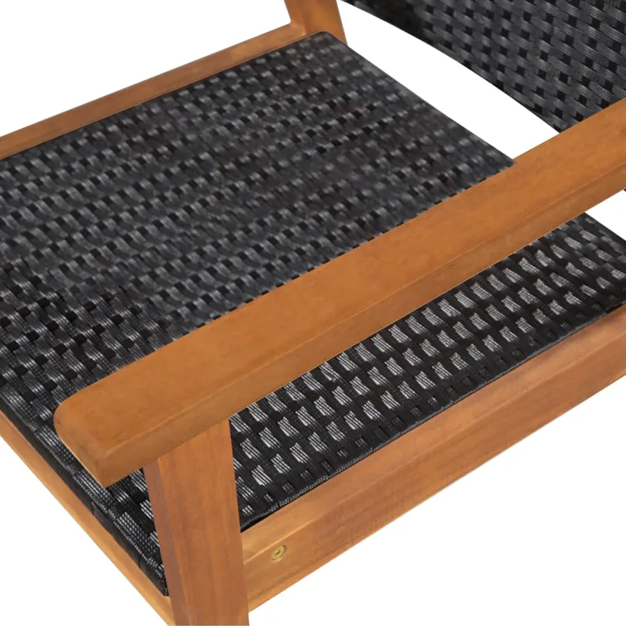 Ensemble à manger d'extérieur 5 pcs Résine tressée Noir marron - 4
