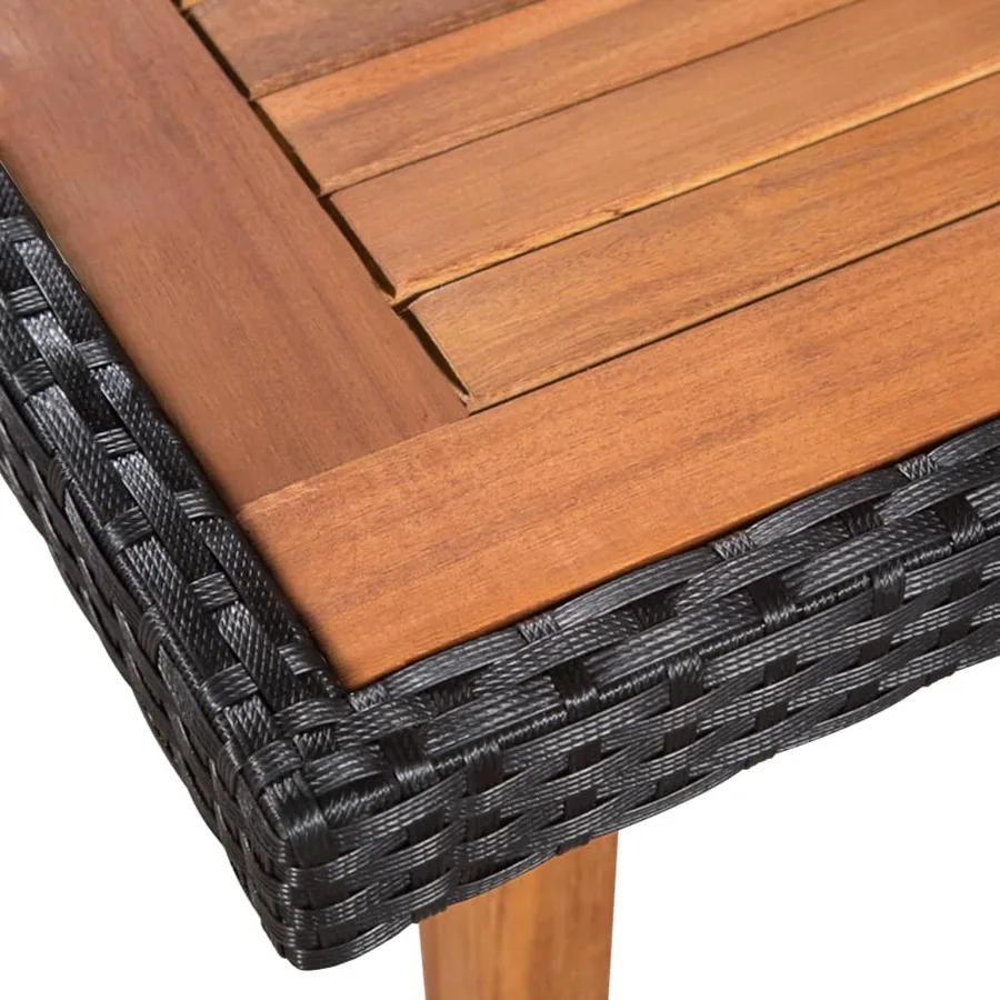 Ensemble à manger d'extérieur 5 pcs Résine tressée Noir marron - 5