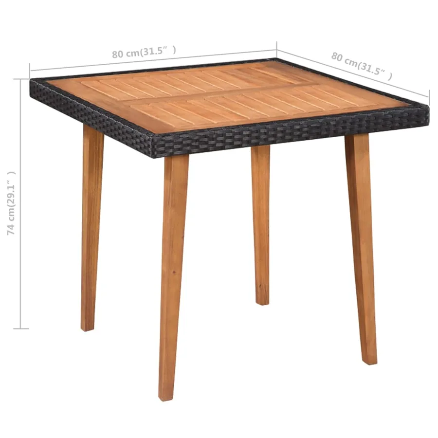 Ensemble à manger d'extérieur 5 pcs Résine tressée Noir marron - 7