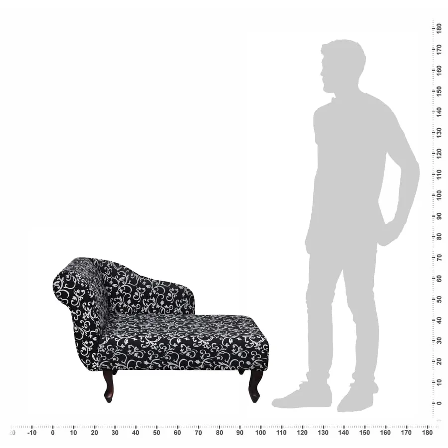 Chaise longue Noir et blanc Tissu - 5