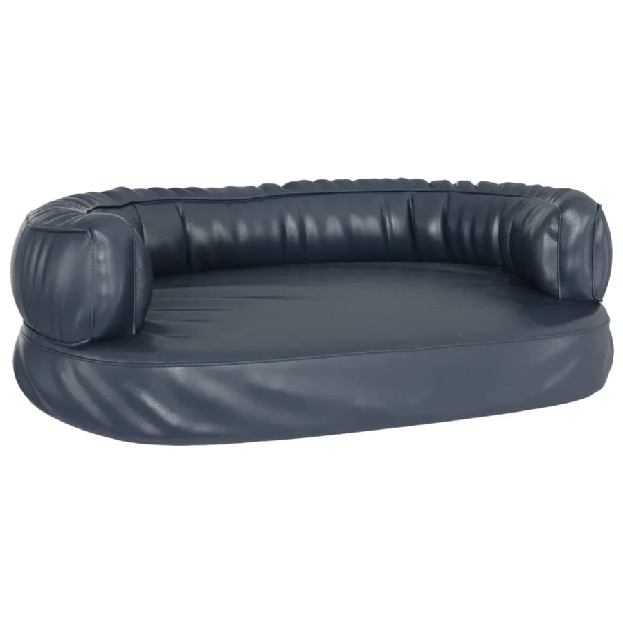 Lit pour chien ergonomique Mousse Bleu foncé 60x42cm Similicuir - 2