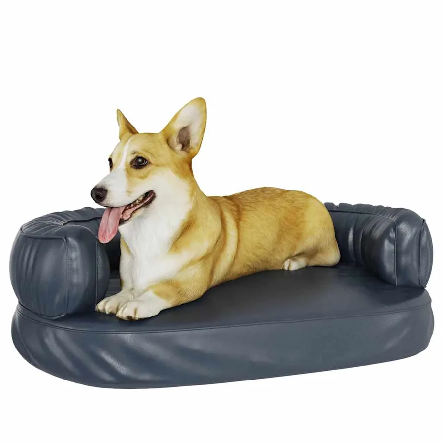 Lit pour chien ergonomique Mousse Bleu foncé 60x42cm Similicuir - 3