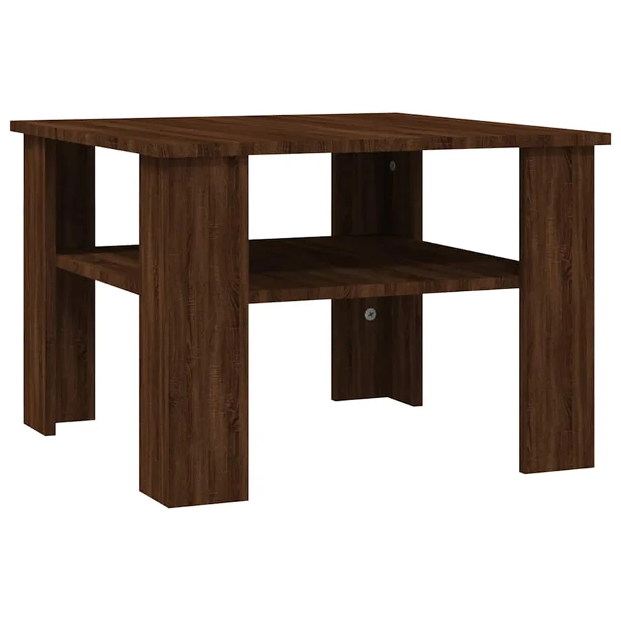Table basse Chêne marron 60x60x42 cm Bois d'ingénierie - 2