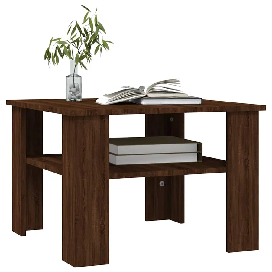 Table basse Chêne marron 60x60x42 cm Bois d'ingénierie - 3