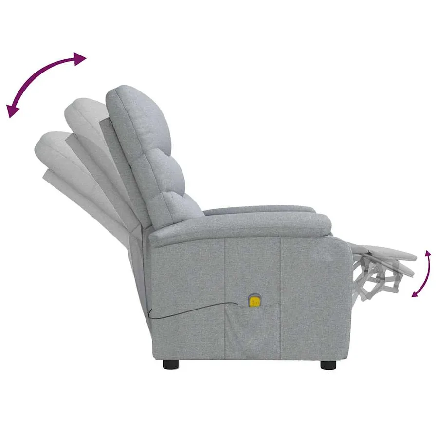 Fauteuil de massage Gris clair Tissu - 6