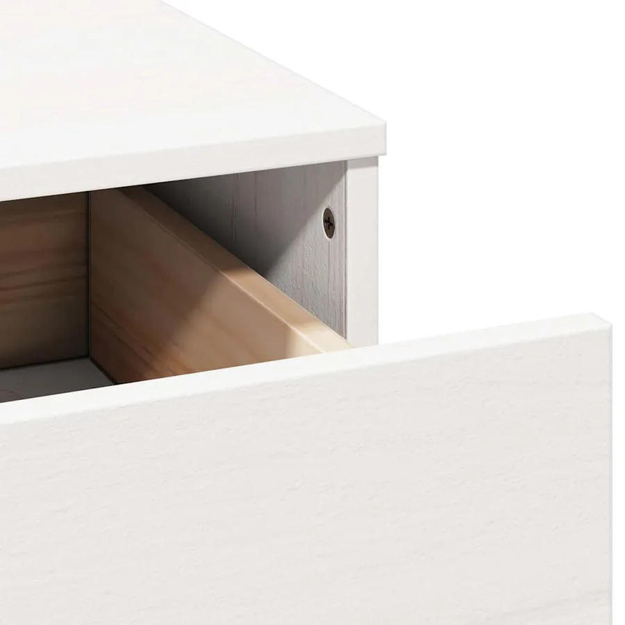 Ensemble de coiffeuse avec LED Blanc Bois de pin solide - 13