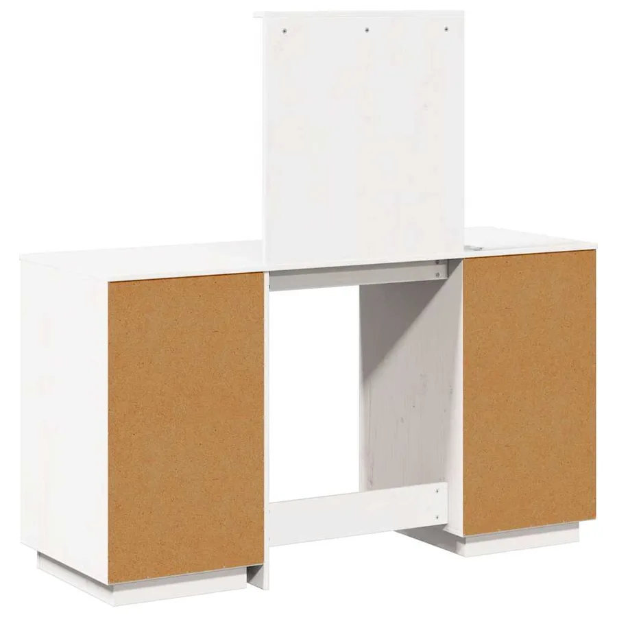 Ensemble de coiffeuse avec LED Blanc Bois de pin solide - 7