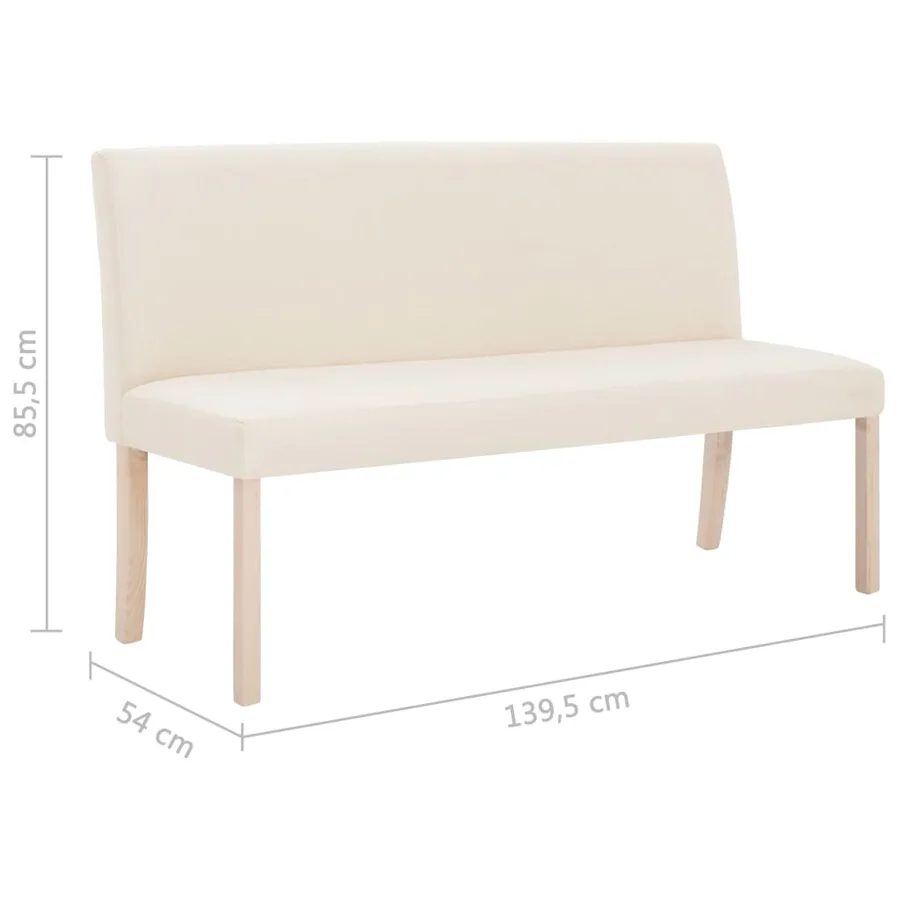Banc 139,5 cm Crème Polyester - 8
