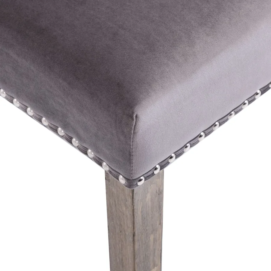 Chaises à manger lot de 4 gris velours - 9