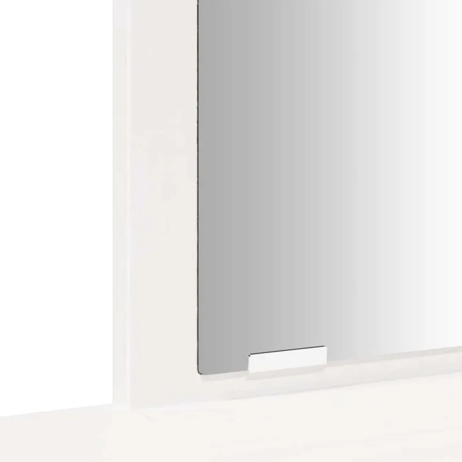 Ensemble de coiffeuse avec miroir Blanc Bois de pin solide - 10