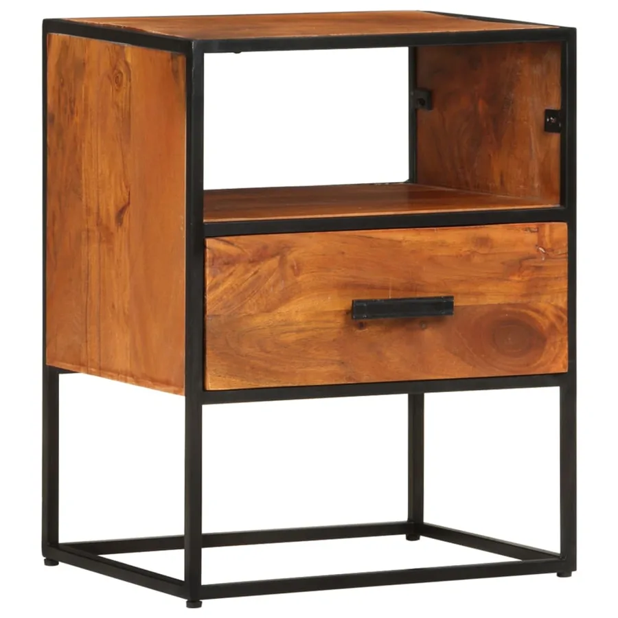 Table de chevet 40x30x50 cm Bois d'acacia massif - 11
