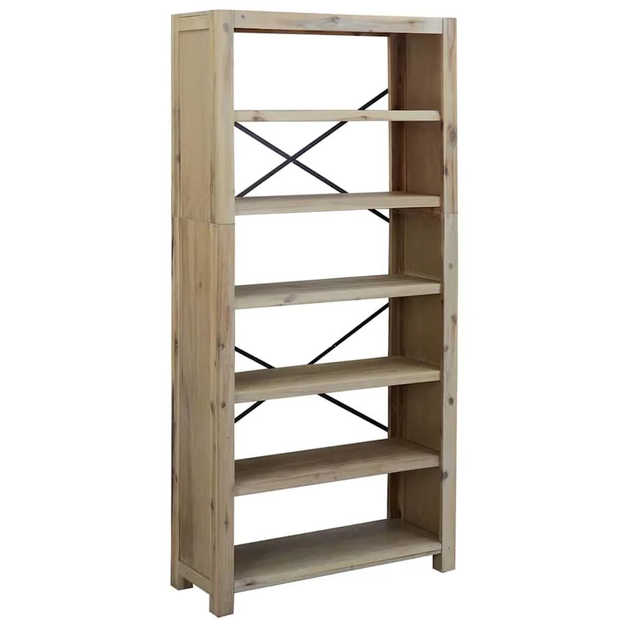 Bibliothèque 6 niveaux 80x30x170 cm Bois solide d'acacia - 2