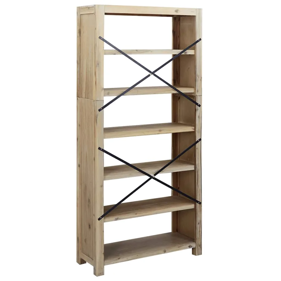 Bibliothèque 6 niveaux 80x30x170 cm Bois solide d'acacia - 5