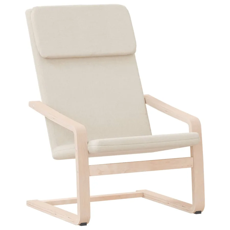 Chaise de relaxation Crème Tissu - 2