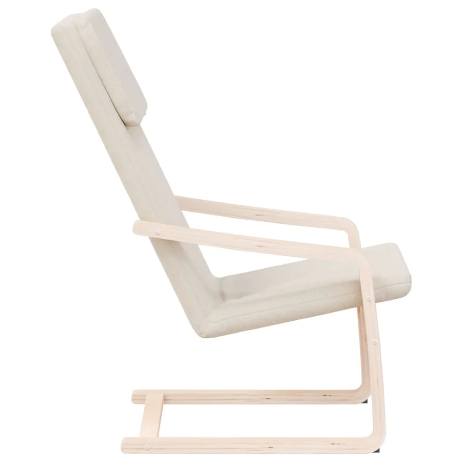 Chaise de relaxation Crème Tissu - 5