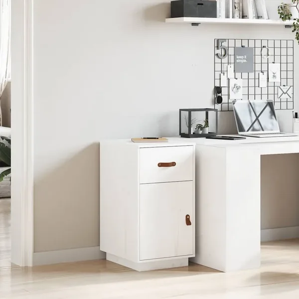 Armoire de bureau Blanc 40x50x75 cm Bois massif de pin