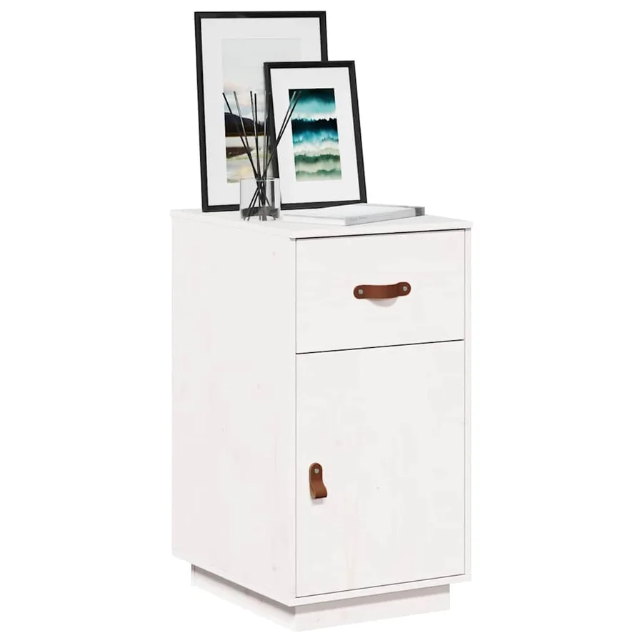 Armoire de bureau Blanc 40x50x75 cm Bois massif de pin - 4
