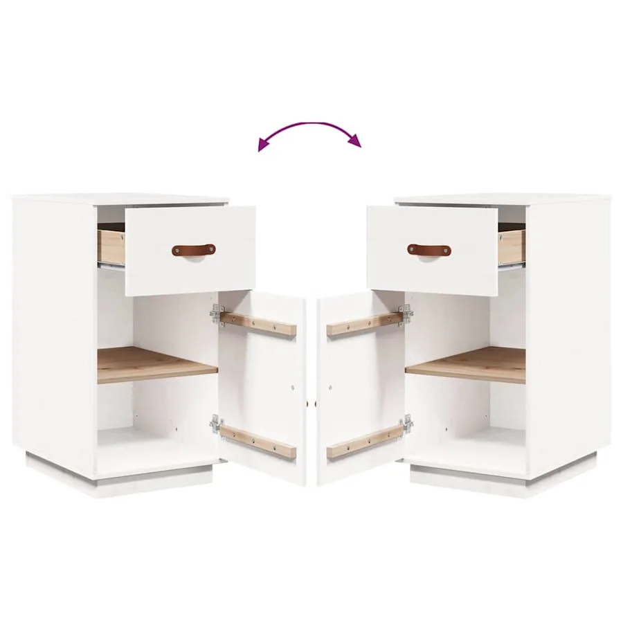 Armoire de bureau Blanc 40x50x75 cm Bois massif de pin - 9