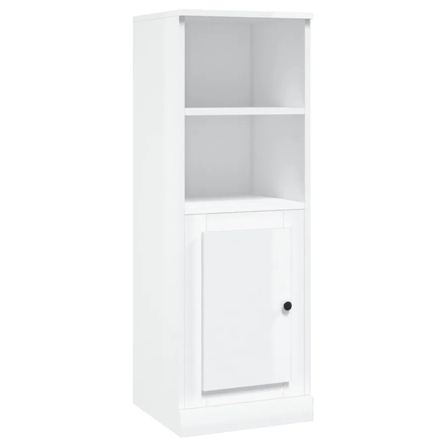 Buffet haut blanc brillant 36x35,5x103,5 cm bois d'ingénierie - 2