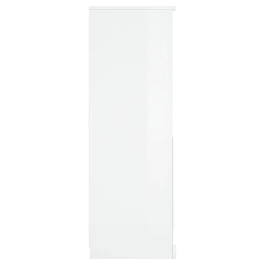 Buffet haut blanc brillant 36x35,5x103,5 cm bois d'ingénierie - 7