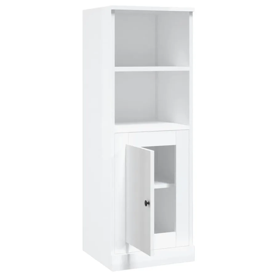 Buffet haut blanc brillant 36x35,5x103,5 cm bois d'ingénierie - 8