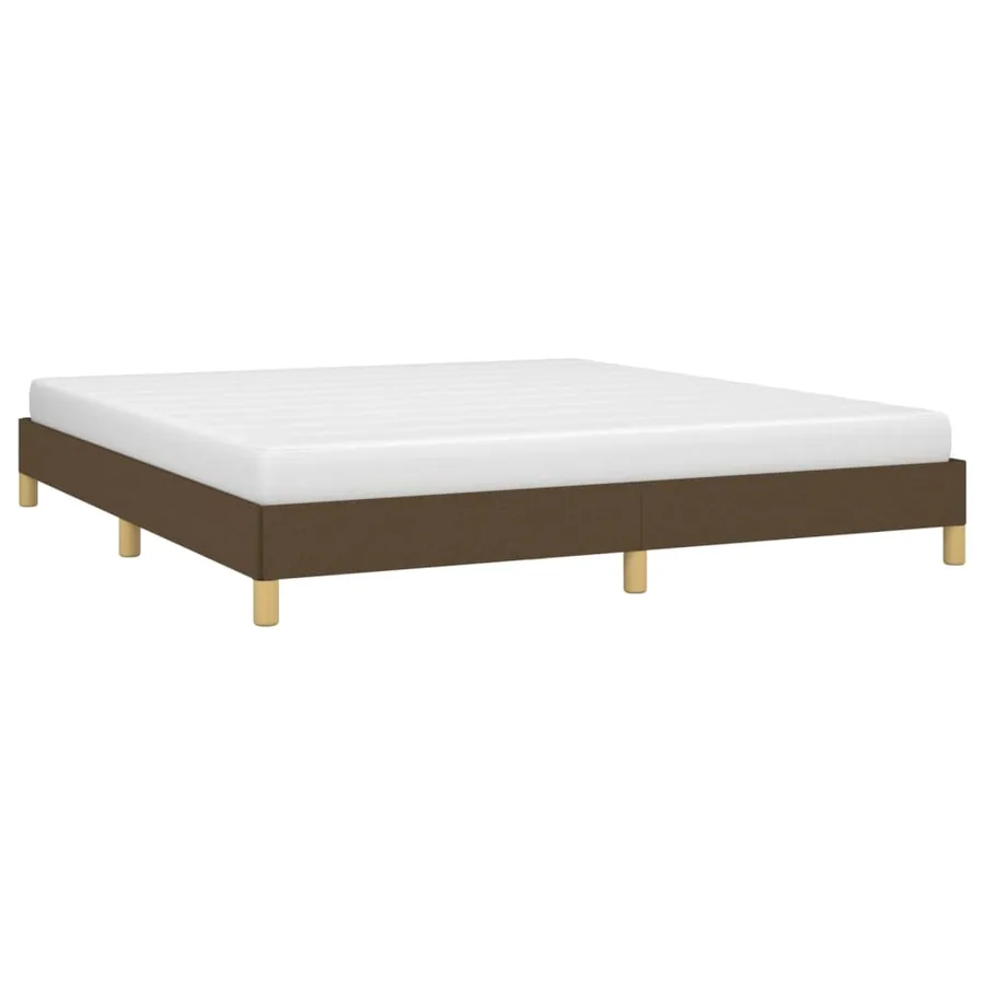 Cadre de lit sans matelas marron foncé 180x200 cm tissu - 3