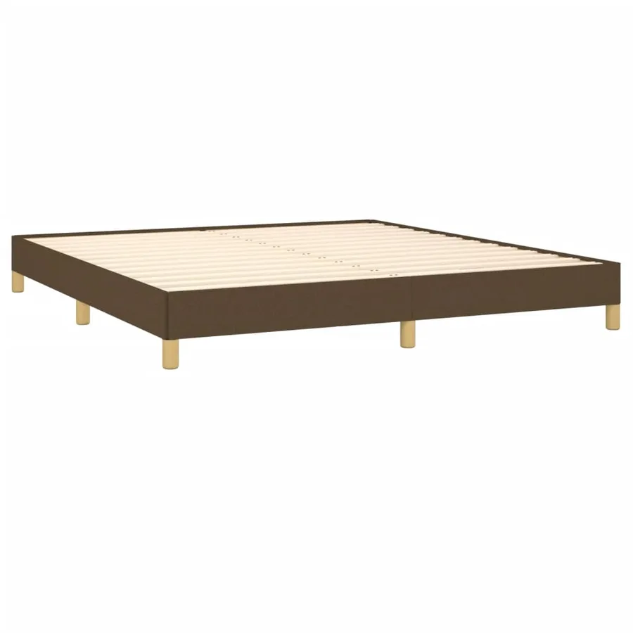Cadre de lit sans matelas marron foncé 180x200 cm tissu - 4