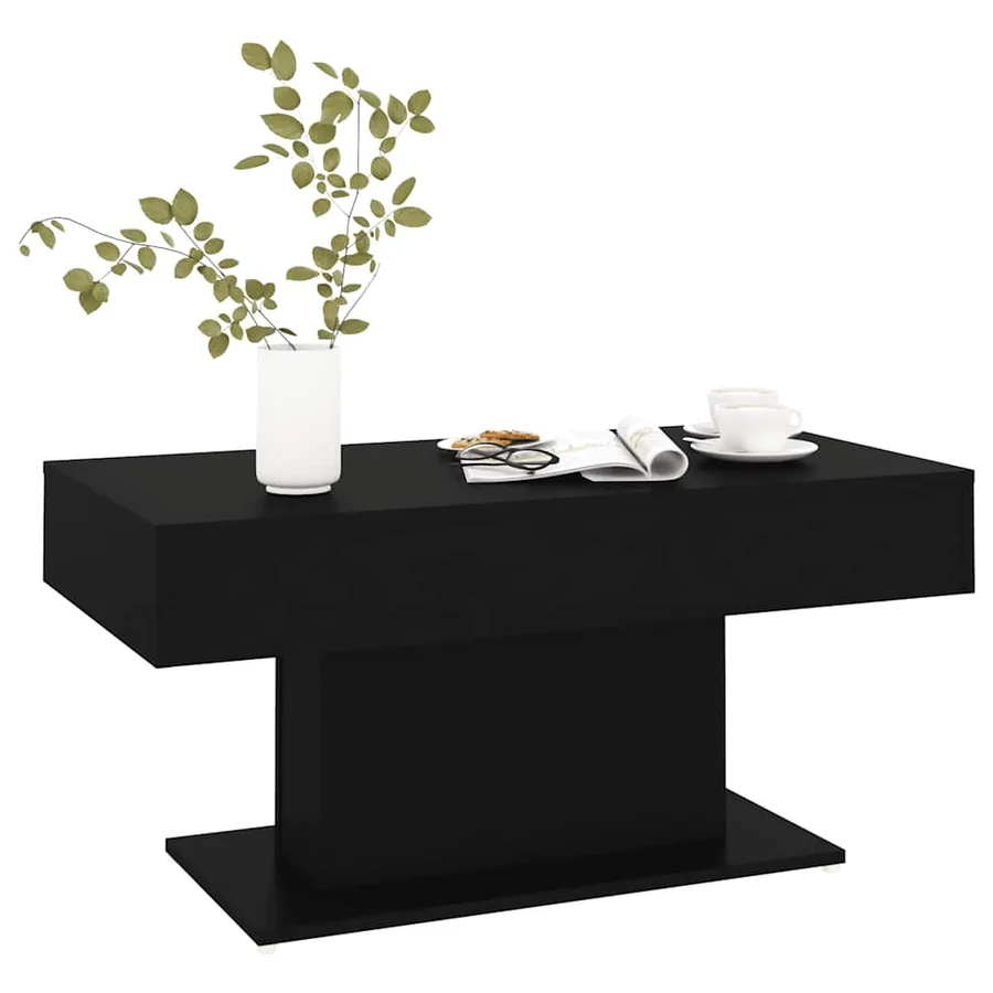 Table basse noir 96x50x45 cm bois d'ingénierie - 3