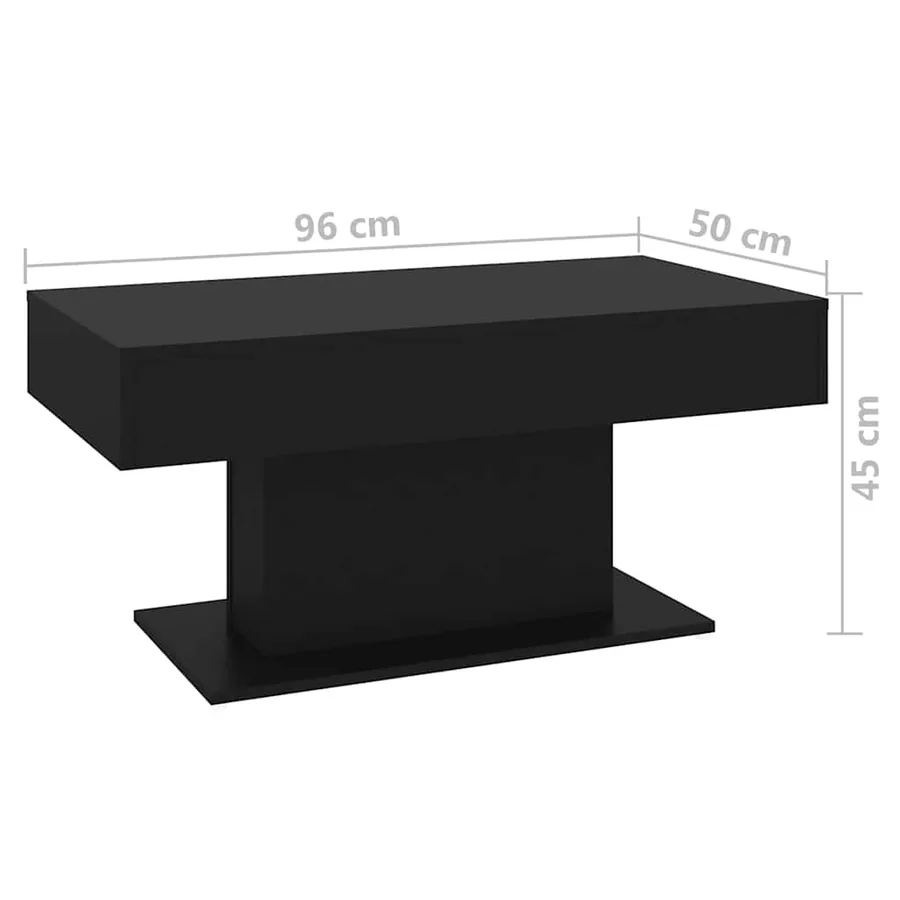 Table basse noir 96x50x45 cm bois d'ingénierie - 6