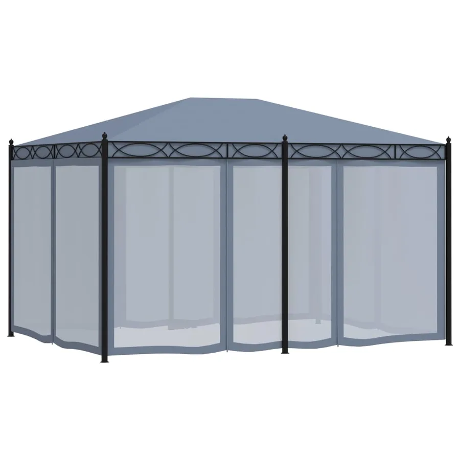 Tonnelle avec moustiquaire 3x4 m Anthracite Acier - 4